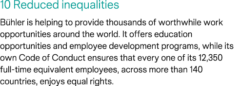 10 Reduced inequalities B hler is helping to provide thousands of worthwhile work opportunities around the world. It ...